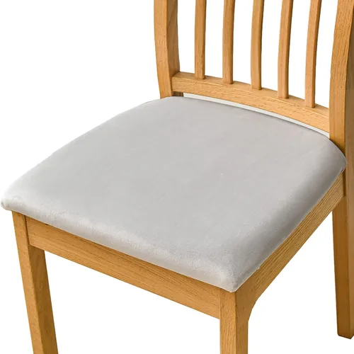 Vista 10 de Fundas elásticas de terciopelo para asiento de silla de comedor, 2 piezas, fundas protectoras de asiento suaves para sillas de comedor, fundas Negro