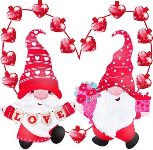 Vista 13 de 43 piezas de decoraciones navideñas para auto y refrigerador: set de accesorios con imanes reflectantes en forma de bombilla y gnomo, decoración