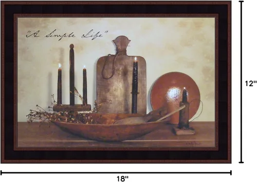 Vista 2 de Home Cabin Décor A Simple Life by Billy Jacobs - Cuencos de madera de 15 x 21 pulgadas, velas tabla de cortar, implementos de cocina primitiva 1.5