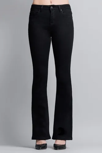 Vista 5 de Enjean Jeans clásicos y desgastados de tiro alto para mujer