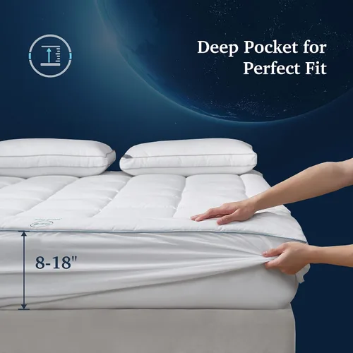 Vista 4 de Sleep Climate Cubrecolchón con parte superior de almohada reguladora de temperatura con tecnología 37.5® tamaño individual - Funda de mezcla
