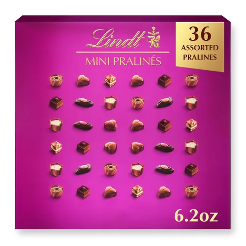 Vista 8 de Lindt Mini Pralines, Chocolates pralinés surtidos con relleno premium, ideales para regalar, Caja de 6.2 onzas (Paquete de 2)
