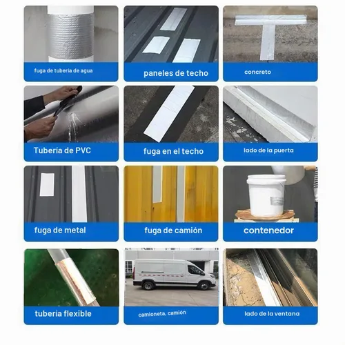 Vista 4 de Cinta de butilo impermeable, cinta de sellado de butilo de papel de aluminio para fugas, cinta de goma butílica para cosechar barcos, sellado