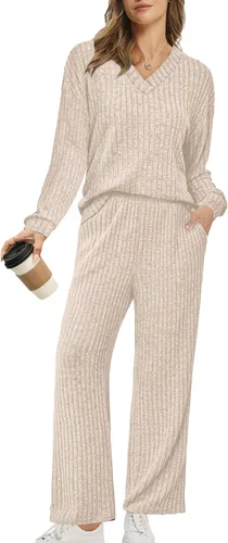 Vista 4 de Conjuntos de otoño para mujer RUMIA 2025 Conjuntos de suéter de vacaciones a juego para descanso (S-2XL)