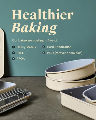 Vista 5 de Caraway Molde de cerámica antiadherente para magdalenas de 12 tazas, revestimiento de cerámica naturalmente resbaladizo, no tóxico, libre de PTFE ni