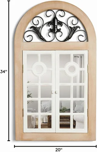 Vista 7 de Shutter Farmhouse - Espejo de pared para ventana, decoración envejecida para montaje en pared, 34 x 20 pulgadas