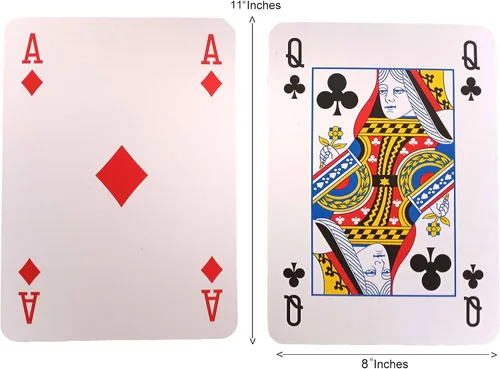 Vista 3 de Naipes jumbo, cartas de póquer, 11" pulgadas