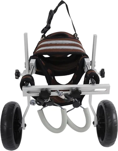 Vista 5 de Silla de ruedas para perros para patas traseras, carrito ajustable para silla de ruedas para perros con patas traseras discapacitadas para caminar