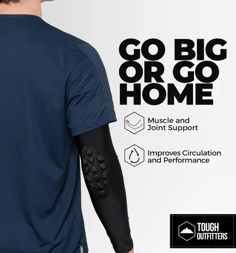 Vista 5 de Tough Outdoors Manga acolchada para el brazo, manga de codo acolchada, manga de brazo de baloncesto, manga para codo de voleibol, almohadilla