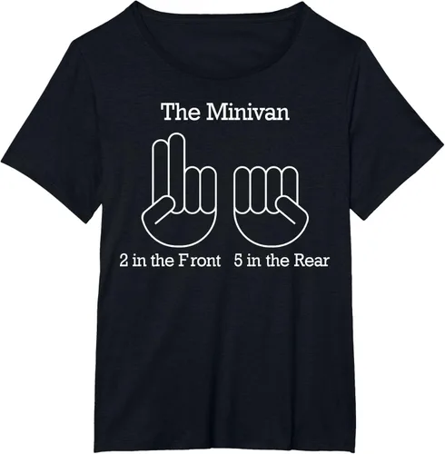 Vista 28 de The Minivan 2 In The Front 5 In The Rear Camiseta, Negro