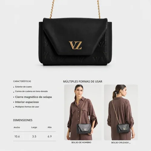Vista 3 de VELEZ Bolsos de cuero de grano completo para mujer, bolso bandolera de diseñador 01 Negro