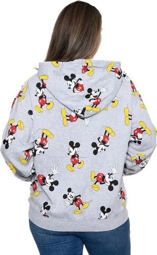 Vista 4 de Disney Sudadera con capucha y cremallera para mujer con estampado de Mickey Mouse