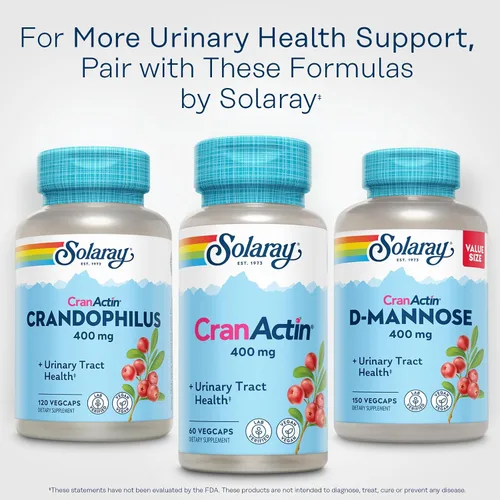 Vista 6 de SOLARAY CranActin Extracto de arándano 400 mg – Suplementos de arándano para mujeres y hombres – Apoyo a la salud de la vejiga y el tracto urinario