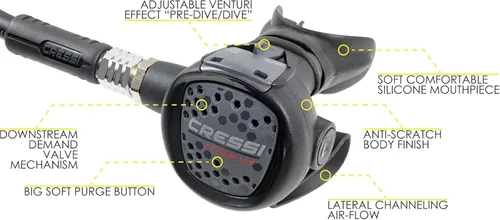 Vista 2 de Cressi Trim Scuba Diving Gear Package Complete with Patrol BCD - Donatello C2 Dive Computer - AC2 Compact Regulator Set Fully Assembled