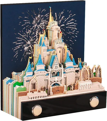 Vista 14 de Bloc de notas 3D, 217 hojas de papel creativo tallado panda arte 3D Notas adhesivas DIY Notes, decoración de escritorio, regalo