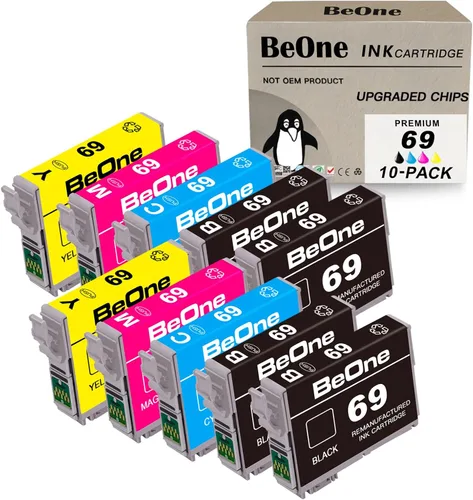 Vista 7 de BeOne Cartuchos de tinta T069 remanufacturados para Epson 69 T069 para usar con Stylus NX100 NX110 NX215 NX300 NX400 NX415 NX510 NX515 Workforce 30
