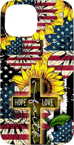 Vista 6 de Funda para iPhone 16 Sunflowers Faith Hope Love Jesus Cross Christian