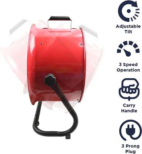 Vista 2 de MaxxAir HVFF16T RED UPS Ventilador de suelo, 16 pulgadas, alta velocidad, UPS