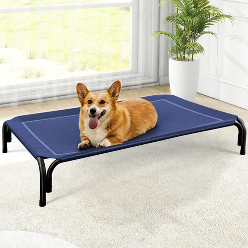 Vista 12 de Czpalo - Cama elevada para perros, cama elevada para exteriores para perros de tamaño mediano, cuna portátil para mascotas con malla transpirable