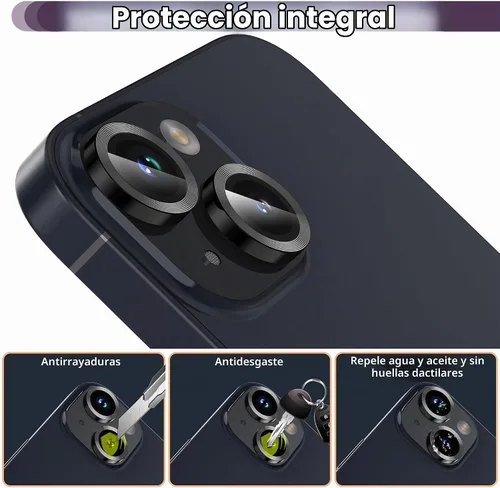 Vista 5 de Suoman Protector de lente de cámara para iPhone 14 de 6.1 pulgadas, protector de lente de cámara de 6.7 pulgadas, película de vidrio templado 9H