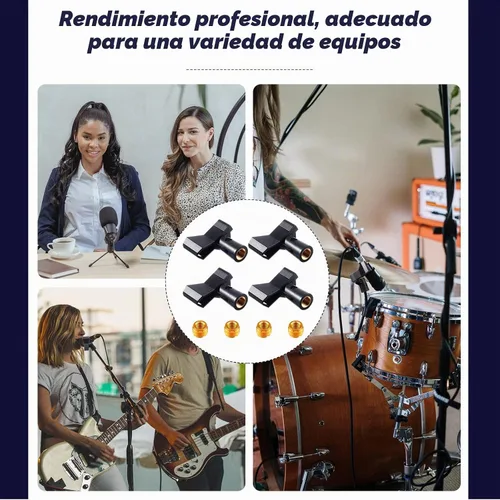Vista 6 de 4 clips de micrófono con 4 adaptadores ajustables, clip