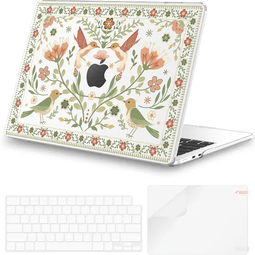Vista 9 de iCasso para M4 MacBook Air de 13 pulgadas Funda 2025 2024-2022 M3 M2 Modelo A 3240 A3113 A2681, Funda de plástico de patrón protector resistente