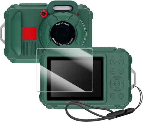 Vista 14 de Funda protectora de silicona para cámaras digitales Kodak Pixpro wpz2, con protector de pantalla y cordón, para accesorios Kodak Pixpro wpz2 - Negro