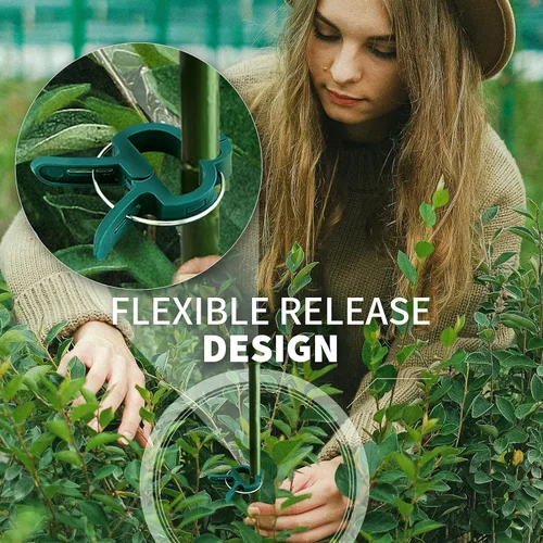 Vista 4 de Ram-Pro - 20 clips de agarre para plantas y flores, herramienta para apoyar o alisar tallos de plantas, tallos y enredaderas, clips de jardín