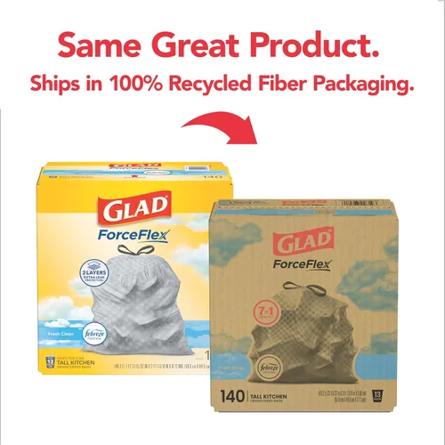 Vista 11 de Glad ForceFlex - Bolsas de basura altas para cocina, 13 galones, limpieza fresca, 140 unidades (el paquete puede variar)