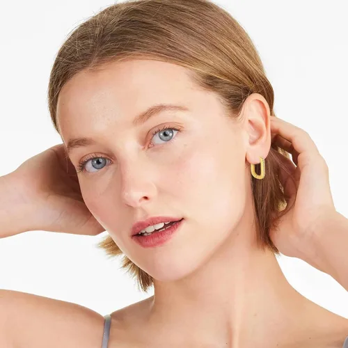 Vista 2 de BMMYE Aretes de aro pequeños cuadrados dorados y plateados, delicados juegos de aretes cuadrados y rectangulares para múltiples piercings, aretes