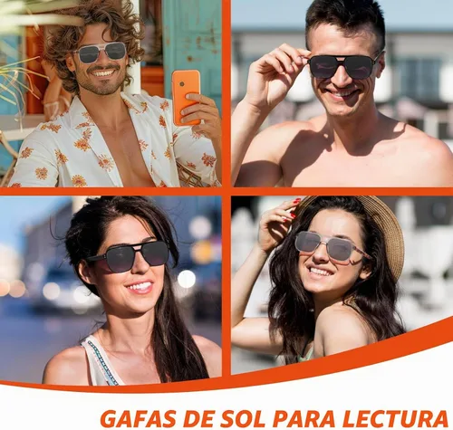 Vista 2 de JO Progressive Multifocus Reading Glasses Men Women - No Line Progressive Reader Half-Rim for Mid-Near Gafas de sol monofocales negras-tortuga