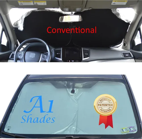 Vista 6 de Parasol para parabrisas de automóvil A1 300D con bolsa de almacenamiento por A1 Sun Shade, plegable para automóvil, camión, SUV, escudo bloqueador