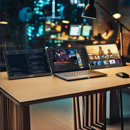 Vista 6 de Kado Monitor portátil FHD de 15.6 pulgadas para laptop, segunda pantalla de 1080p IPS 1920 x 1080, extensor de pantalla de computadora portátil HDMI