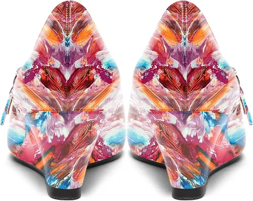 Vista 4 de SHOWFOREST Zapatos de tacón bajo con hebilla de punta redonda para mujer, con correa ajustable y correa ajustable, 2 pulgadas