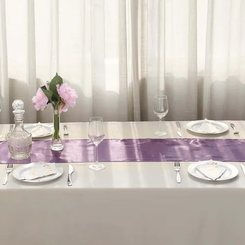 Vista 5 de Efavormart - 5 piezas de camino de mesa de satén de alta calidad para bodas, fiestas de cumpleaños, ajuste rectangular y mesa redonda, 12 x 108