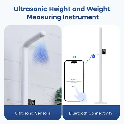 Vista 2 de GE Escala digital para médicos IMC: Escala electrónica ultrasónica de altura y peso 76 "Dispositivo de medición de altura Peso corporal preciso 485