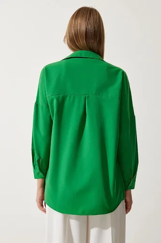 Vista 4 de BIG DART - Camisas de gran tamaño con botones para mujer, blusas informales de verano con manga larga
