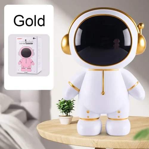 Vista 3 de Alcancía de astronauta, bonita caja de dinero de astronauta, figura de astronauta, decoración de escritorio, estatua, adorno divertido de astronauta