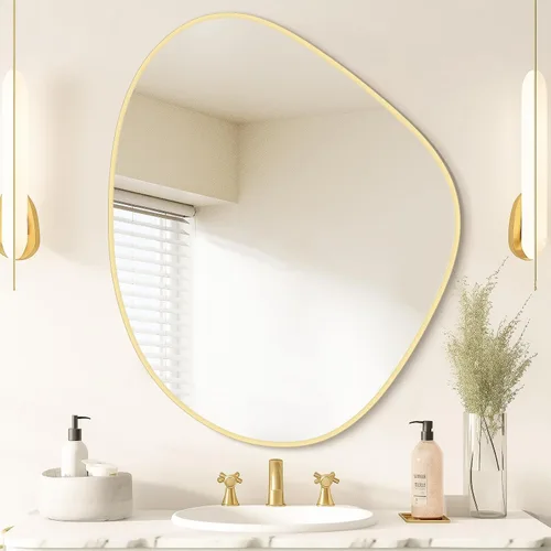 Vista 20 de WallBeyond Espejo asimétrico, espejo de pared irregular, espejos de pared decorativos para dormitorio, sala de estar, entrada, pasillo, espejo