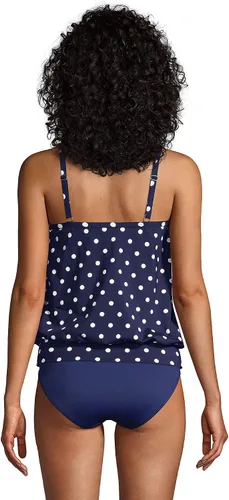 Vista 2 de Lands' End Traje de baño tankini largo resistente al cloro para mujer, con tirantes ajustables