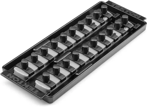 Vista 14 de TEKTON 3/8 Pulgadas de accionamiento x 8 Pulgadas de riel de enchufe, 10 clips (negro) OSR11210 Fabricado en EE. UU