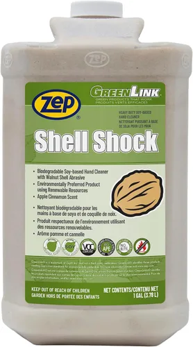 Vista 2 de Zep Limpiador de manos industrial Shell Shock - 1 galón (caja de 4) - 318524 - Fabricado con fórmula biodegradable a base de soja y nuez para una