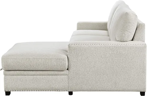 Vista 12 de Lexicon Sofá cama seccional moderno de mediados de siglo con diván de almacenamiento, sofá seccional extraíble, sofá seccional para sala de estar