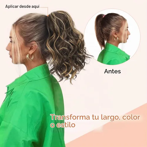 Vista 7 de SEIKEA Highight - Extensión de cola de caballo de 10 pulgadas, corta, gruesa, ondulada, suave, de aspecto natural, clip en una pieza, cola de Marrón