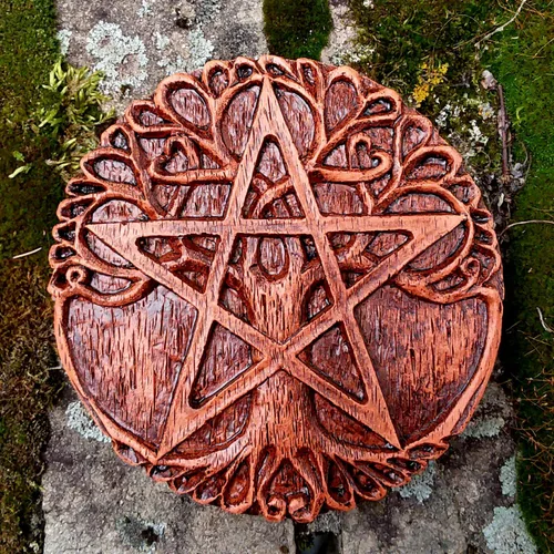 Vista 2 de Dryad Design Placa de pared de pentáculo del árbol de la vida de 4.5" - Decoración para el hogar Wiccan