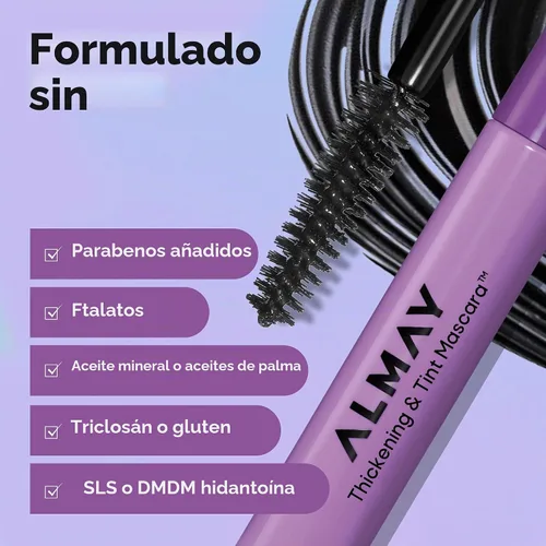 Vista 9 de Almay Máscara para engrosamiento y tinte, 401 negro más negro, 1 unidad