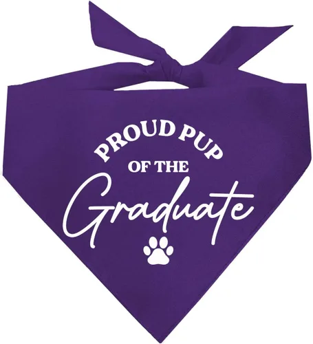 Vista 12 de Proud Pup of The Graduate Dog Bandana 100% algodón triángulo Hecho en Estados Unidos Prop Clase de 2025 2026 2027 2028 Negro, XS (737)