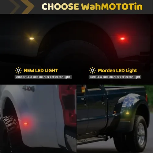 Vista 4 de Juego de luces LED para guardabarros de cama Dually con lente ahumada, compatible con Super Duty F250 F350 F450 F550 de 2011-2022, conexión