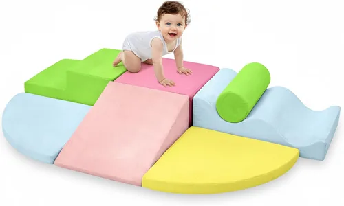 Vista 9 de QUCHI Juguetes de Escalada para Niños Pequeños, Juguetes de Escalada para Niños Pequeños para Interiores, Conjunto de 7 Bloques de Escalada