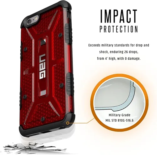 Vista 3 de UAG - Carcasa para iPhone 6S Plus con material compuesto ligero como plumas [Magma] militar a prueba de caídas